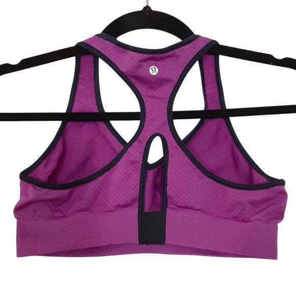 Lululemon Go Steady Seamless Sports Bra Racerback Purple Womens 2 Athletic Dance - Picture 3 of 9